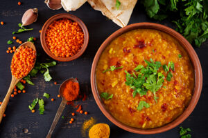 lencsefőzelék indiai módra