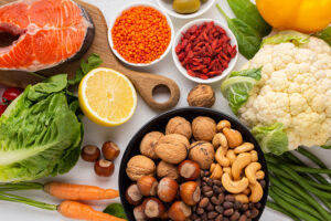 zöldségek az asztalon