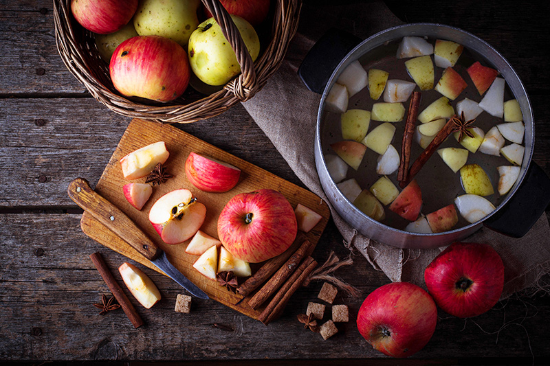 alma kompót készítés